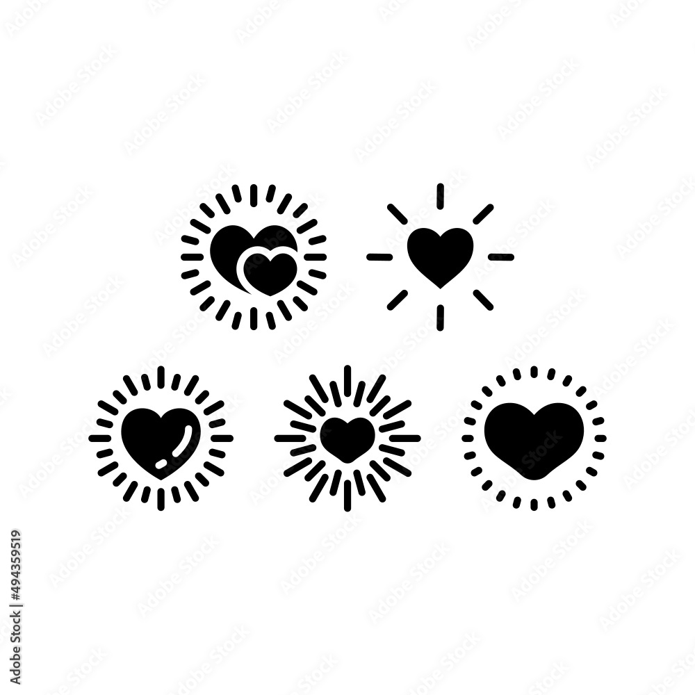 Fototapeta premium Love Icon Set Vector Symbol Design Illustration