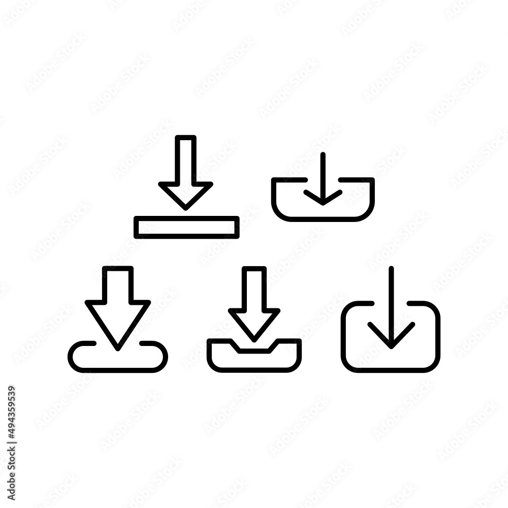 Download Icon Set Vector Symbol Design Illustration Download Icon Set Vector Symbol Design Illustration