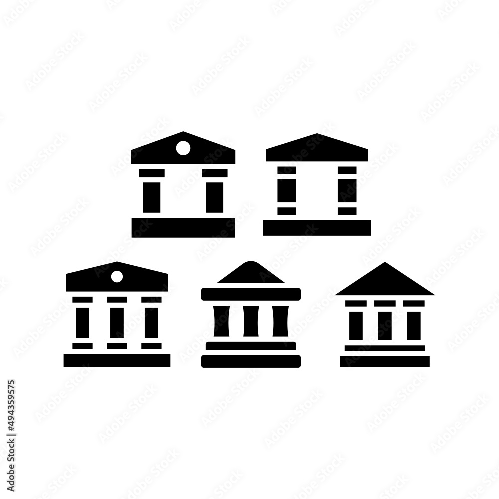 Bank Icon Set Vector Symbol Design Illustration