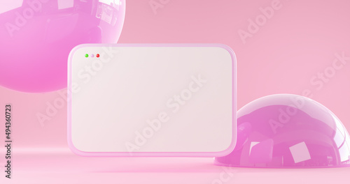 3d Tablet Podium geometry pedestal or platform background for the presentation of cosmetic products. 3D rendering. Product presentation blank podium.