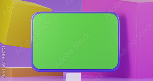 3d Tablet Podium geometry pedestal or platform background for the presentation of cosmetic products. 3D rendering. Product presentation blank podium.