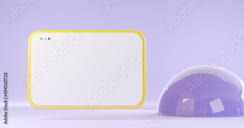 3d Digital tablet Podium mock up screen on abstract wall background. Product presentation concept. Device and technology concept. 3D Rendering