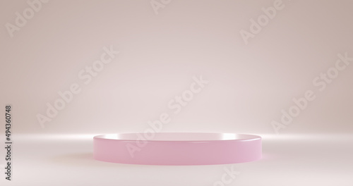 3d Podium geometry pedestal or platform background for the presentation of cosmetic products. 3D rendering. Product presentation blank podium.