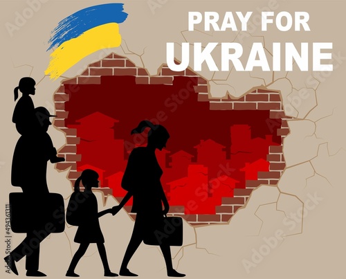 a refugee family with small children 