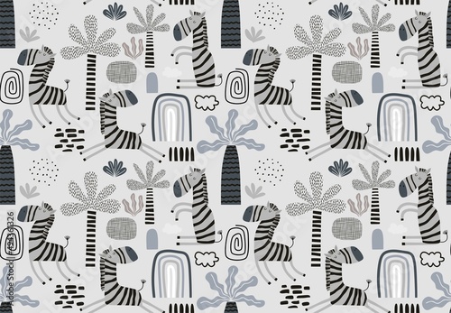 pattern with cute zebra