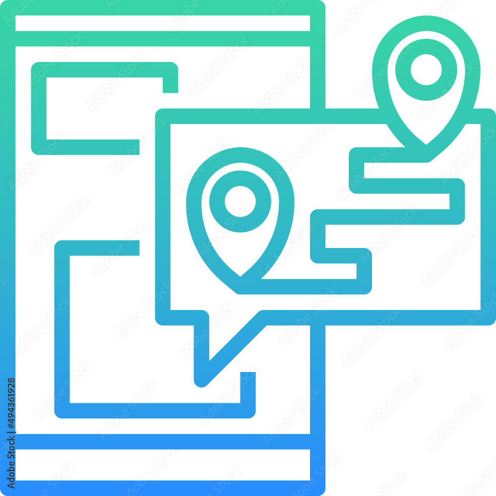 Smartphone map application icon Smartphone map application icon