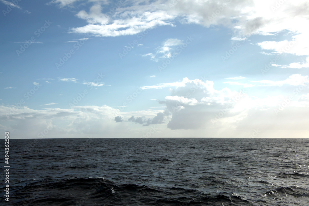 Sea and clouds.