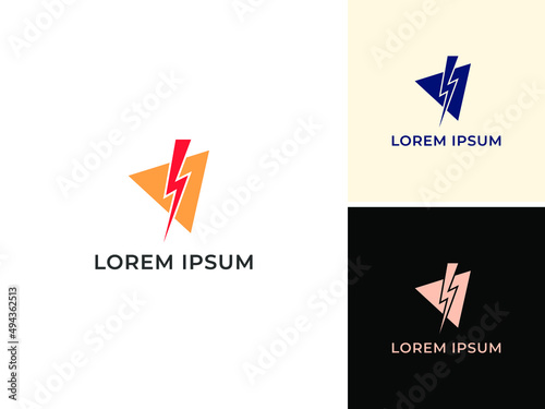 Free Download ILLUSTRATION ABSTRACT THUNDER LIGHTNING LOGO DESIGN VECTOR - GFXLoad