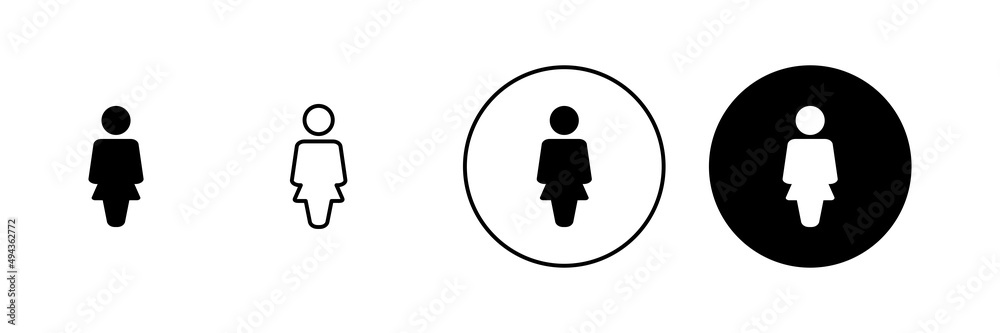 Female icons set. woman sign and symbol Female icons set. woman sign and symbol