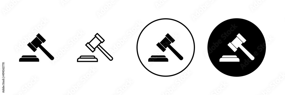 Gavel icons set. judge gavel sign and symbol. law icon. auction hammer Gavel icons set. judge gavel sign and symbol. law icon. auction hammer
