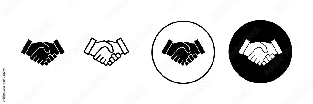 Handshake icons set. business handshake sign and symbol. contact agreement Handshake icons set. business handshake sign and symbol. contact agreement