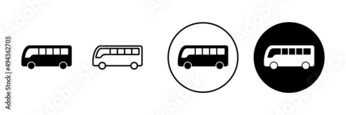 Bus icons set. bus sign and symbol