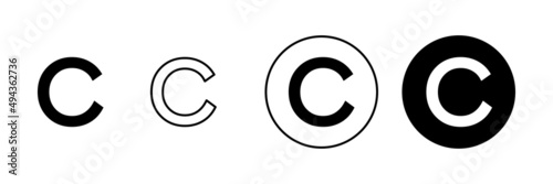 Copyright icons set. copyright sign and symbol