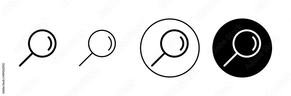 Search icons set. search magnifying glass sign and symbol