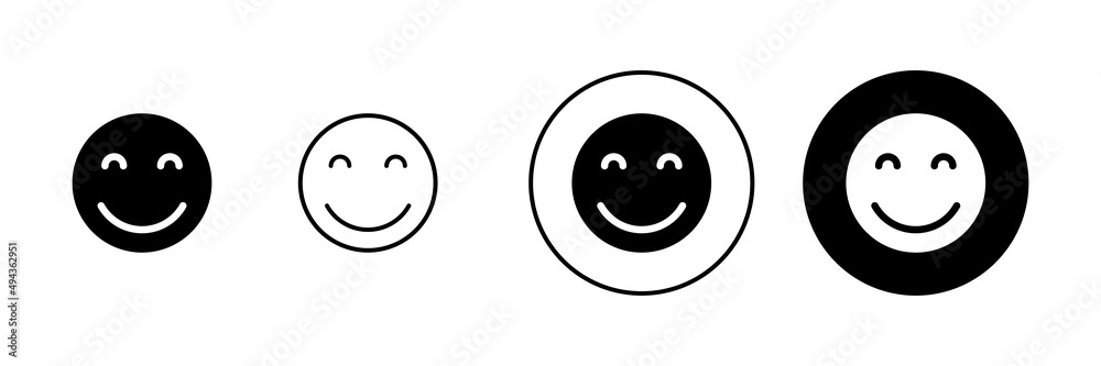 Fototapeta premium Smile icons set. smile emoticon icon. feedback sign and symbol