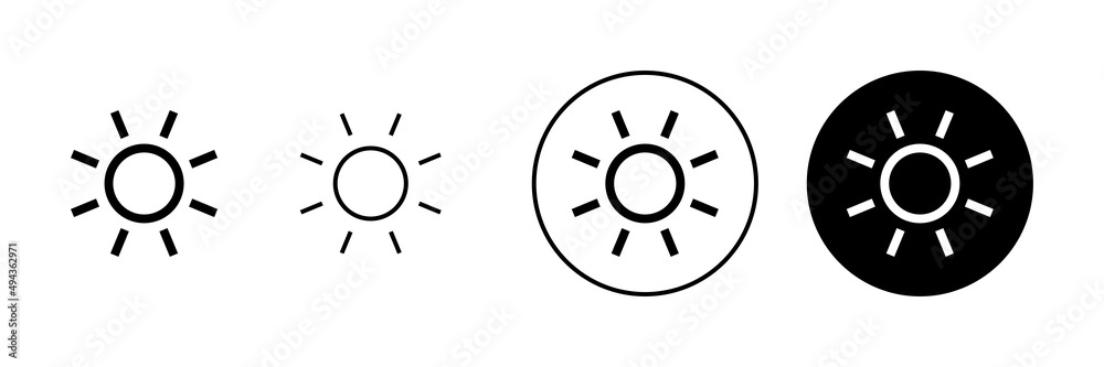 Sun icons set. Brightness sign and symbol Sun icons set. Brightness sign and symbol