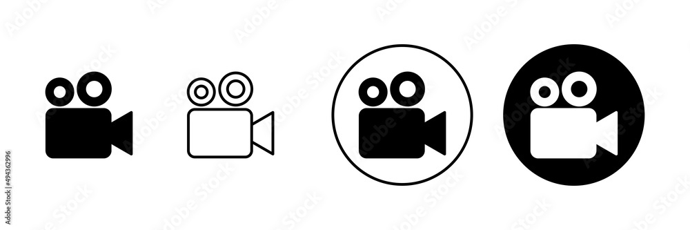 Video icons set. video camera sign and symbol. movie sign. cinema Video icons set. video camera sign and symbol. movie sign. cinema