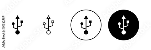 Usb icons set. Flash disk sign and symbol. flash drive sign.