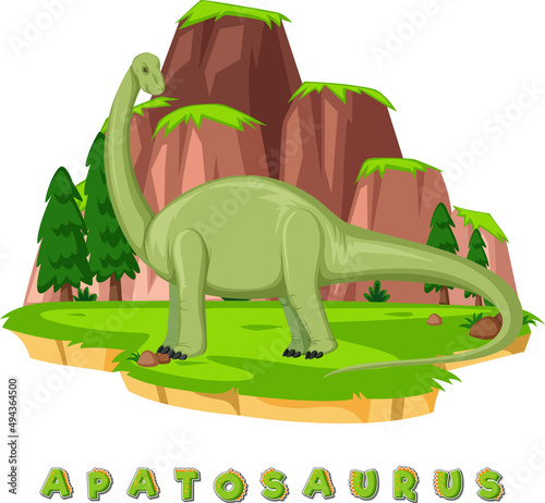 Dinosaur wordcard for apatosaurus