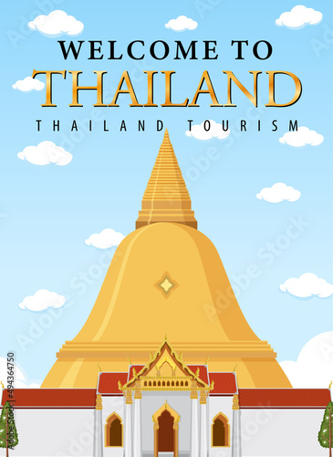 Travel Thailand attraction and landscape temple icon