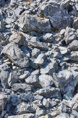 texture of stone scree of the mountain slope photo