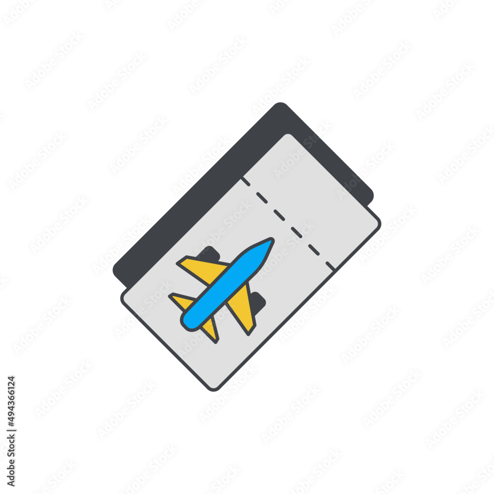 Boarding pass icon in color icon, isolated on white background Boarding pass icon in color icon, isolated on white background