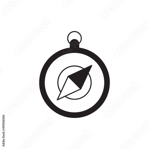 Compass direction icon in black flat glyph, filled style isolated on white background