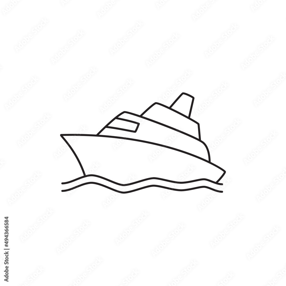 vacation yacht icon line style icon, style isolated on white background vacation yacht icon line style icon, style isolated on white background
