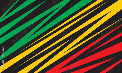 Obraz na płótnie Minimalist background with abstract slash and stripe pattern and with Jamaican c