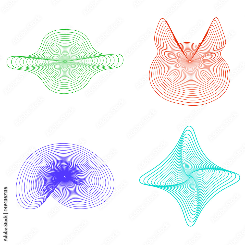 A set of abstract swirling shapes A set of abstract swirling shapes