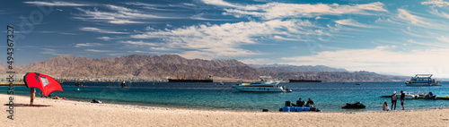 Sunny day on sandy beach of the Red Sea, Middle East © sergei_fish13