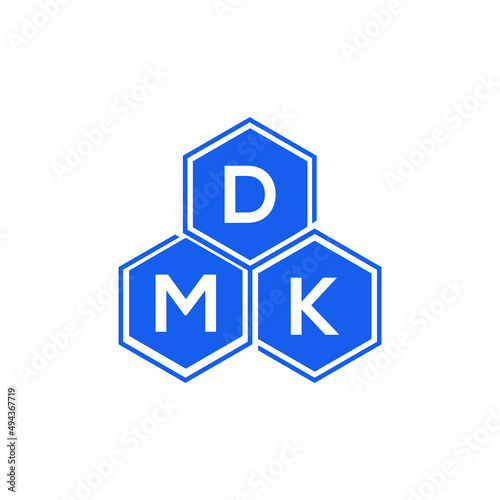 DMK letter logo design on White background. DMK creative initials letter logo concept. DMK letter design.  
 photo