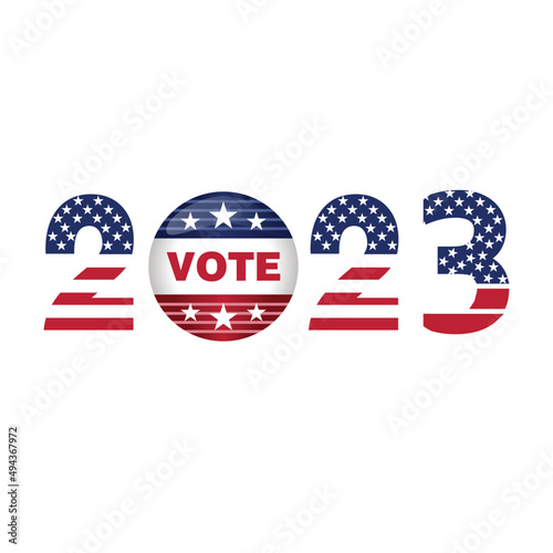United States of America Election Day Vote 2023 in USA, banner design. 2023. Election voting poster. Political election campaign