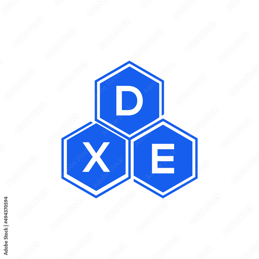 Obraz premium DXE letter logo design on White background. DXE creative initials letter logo concept. DXE letter design. 