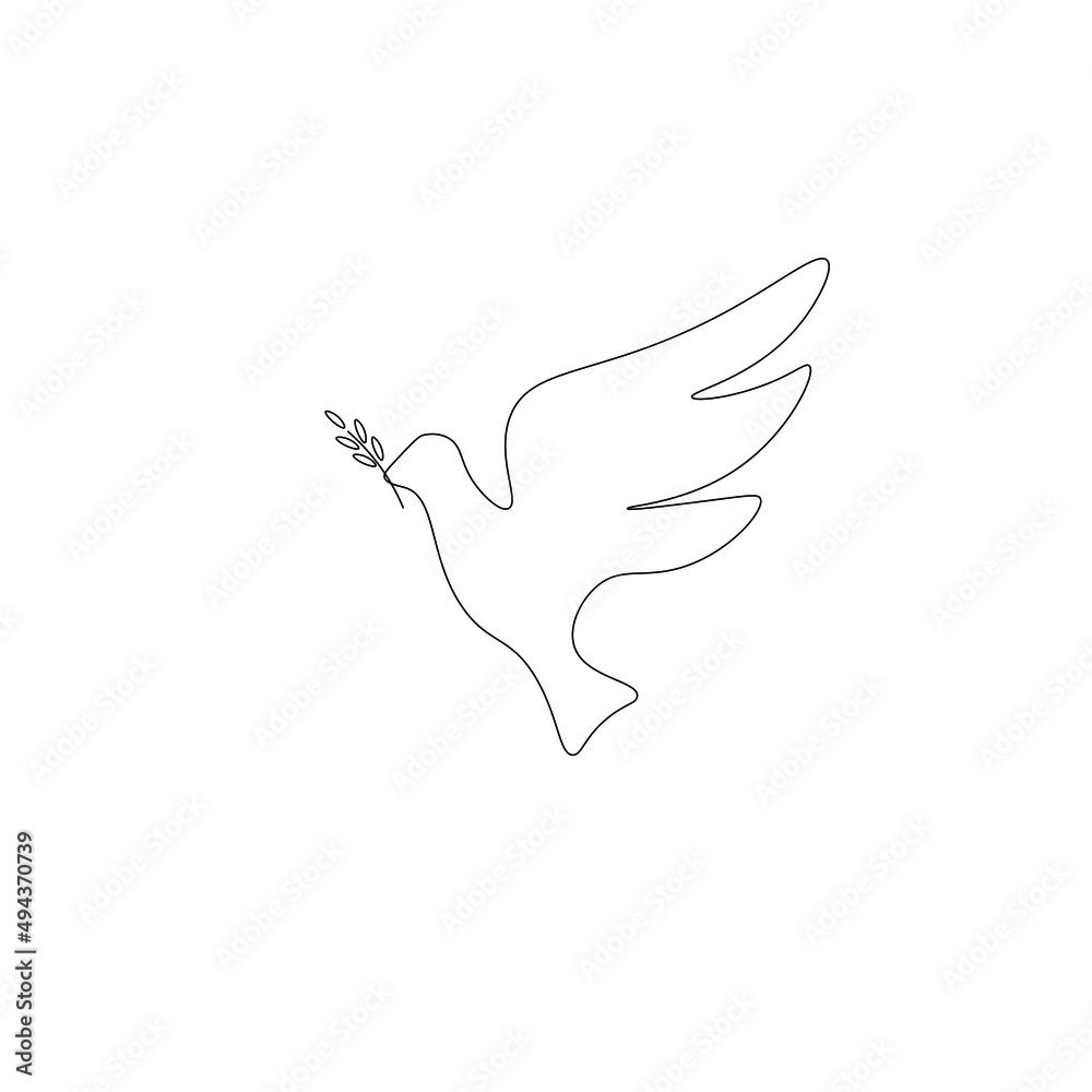 Bird dove line drawing vector illustration Bird dove line drawing vector illustration
