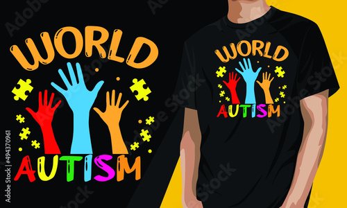 World Autism Awareness Day Colorful Puzzle t-shirt