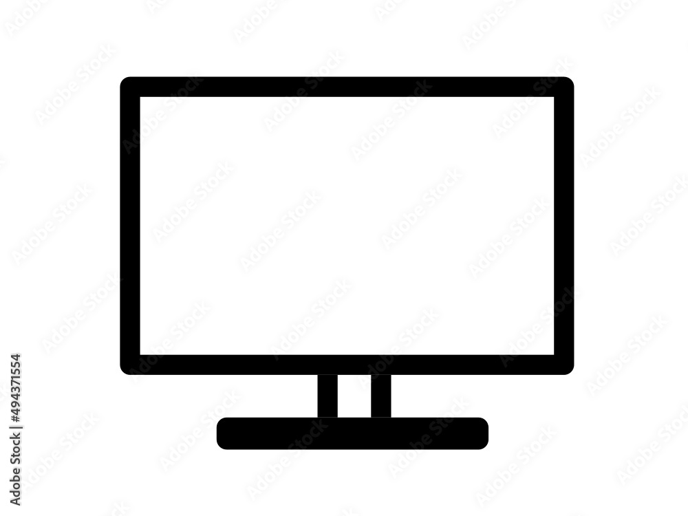 monitor icon vector with white screen monitor icon vector with white screen