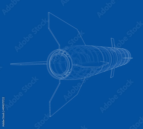 Military missile army rocket. Vector