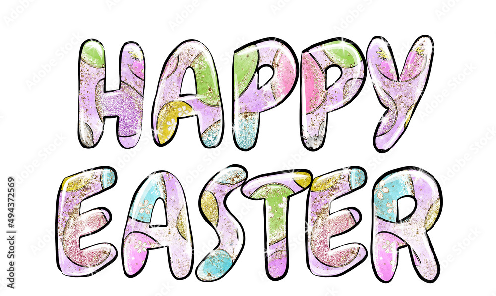 Cut Happy Easter spring letter cartoon Cut Happy Easter spring letter cartoon