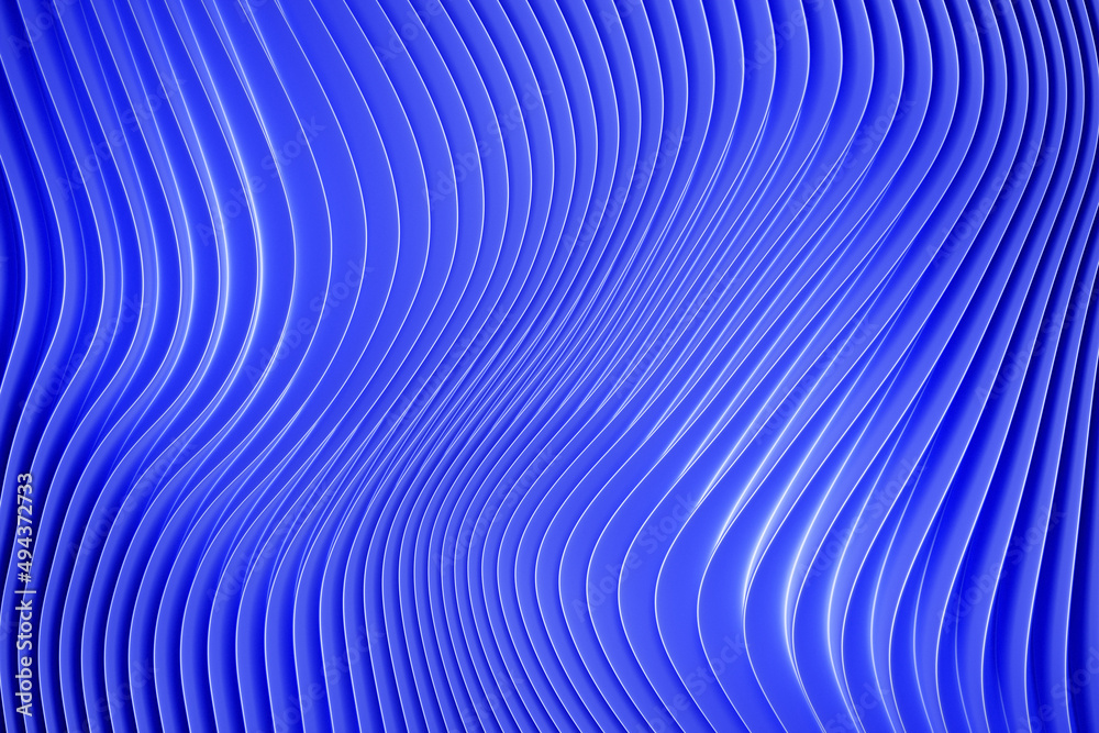3d illustration of a stereo strip of different colors. Geometric stripes similar to waves. Abstract blue glowing crossing lines pattern 3d illustration of a stereo strip of different colors. Geometric stripes similar to waves. Abstract blue glowing crossing lines pattern