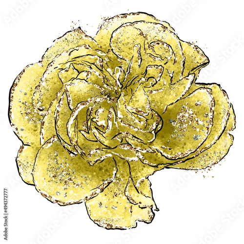 Glitter cute spring cartoon flower