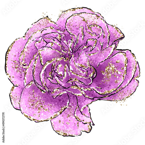 Glitter cute spring cartoon flower