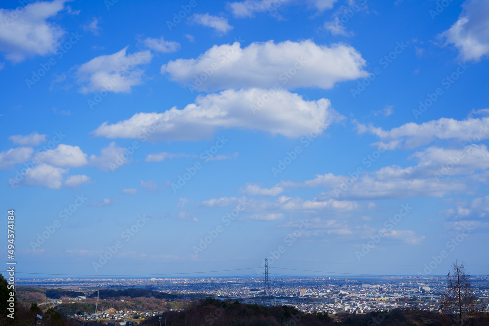 徳島市など吉野川河口域の街並み(あすたむらんどからの眺望)徳島県板野町