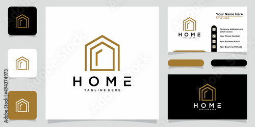 Home logo design real estate construction architecture and building logos with business card design