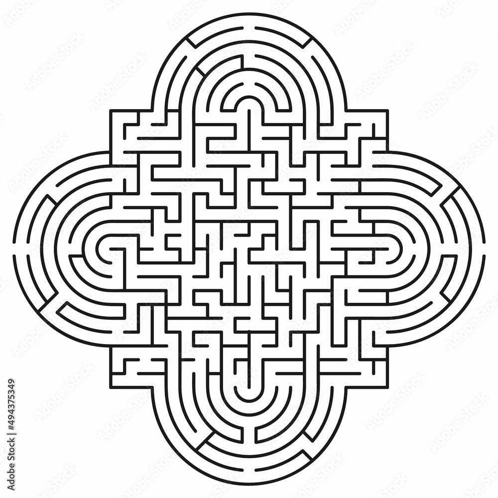 Abstract maze / labyrinth with entry and exit. Vector labyrinth 315. Abstract maze / labyrinth with entry and exit. Vector labyrinth 315.