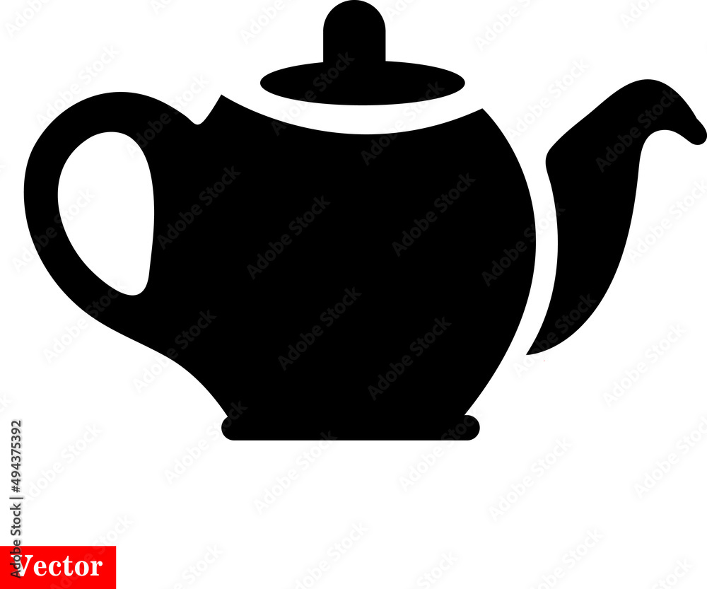 Obraz premium Kettle flat vector icon. Hand drawn style design illustrations..eps