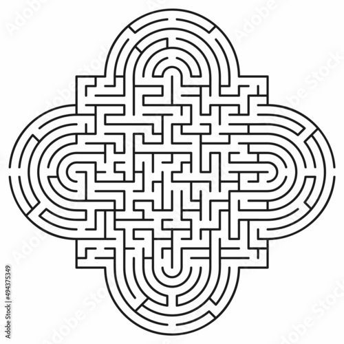 Abstract maze / labyrinth with entry and exit. Vector labyrinth 315.