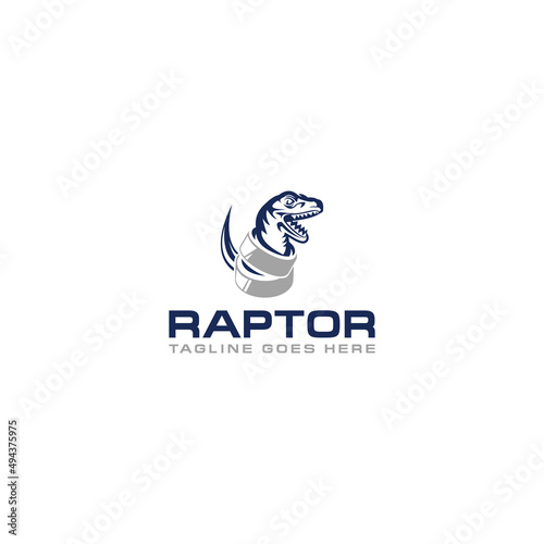 Raptor and steel logo sign design