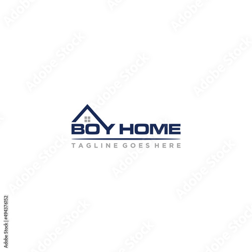 Creative home properties and real estate logo sign design