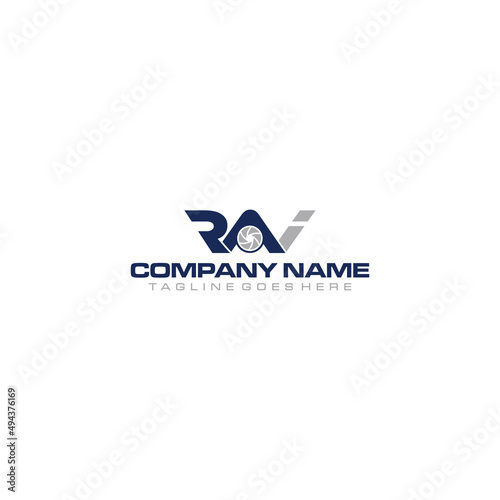 RAI letter and CCTV security logo sign design